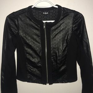 Girls Faux Leather Black Jacket